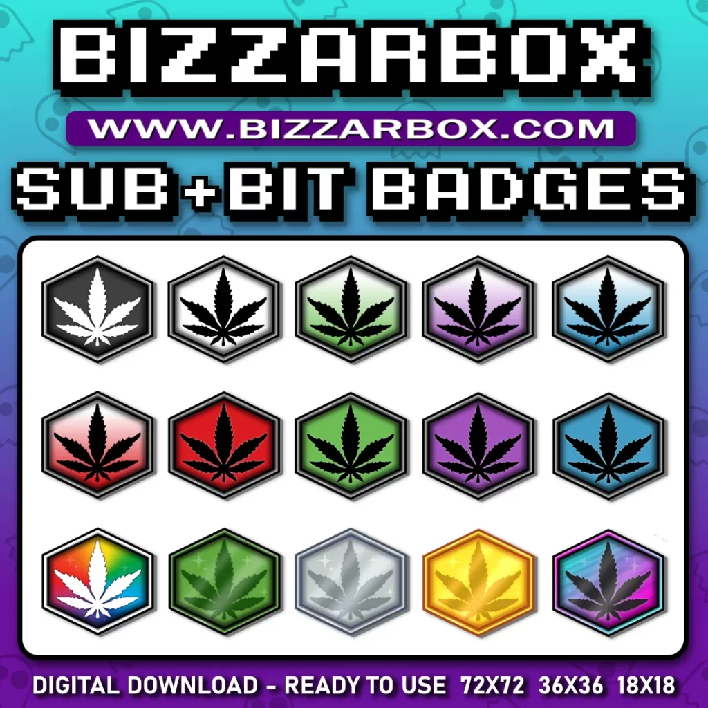 Twitch Sub Badges - 420 Leaf Hex