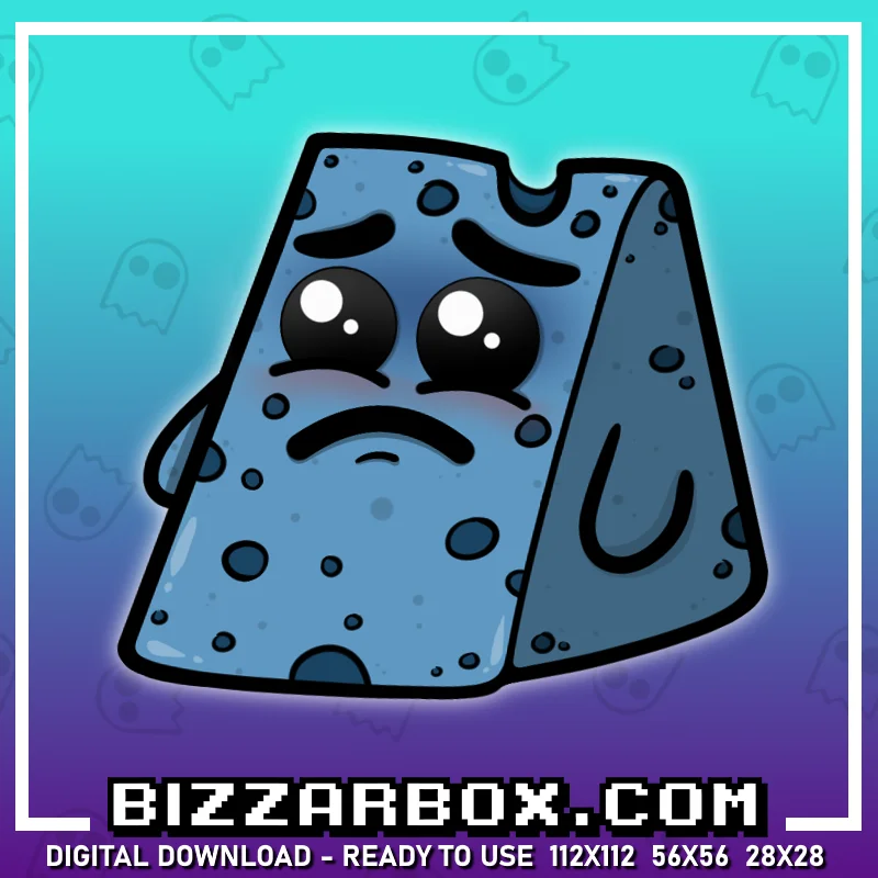 Twitch Streamer Emote - Sad Blue Cheese