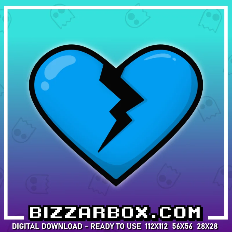 Twitch Streamer Emote - Broken Heart Blue