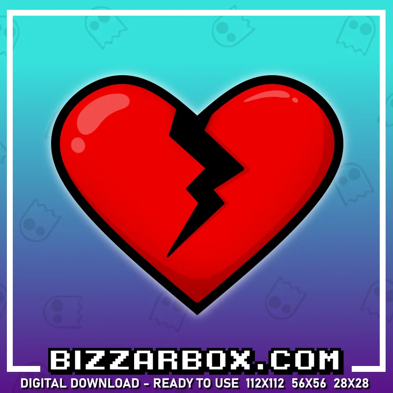 Twitch Streamer Emote - Broken Heart Red