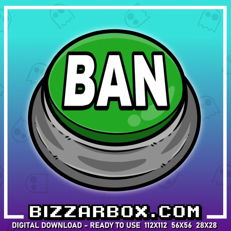 Twitch Streamer Emote - Mod Ban Button Green