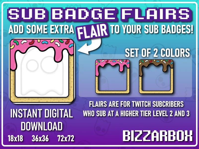 Sub Badge Flairs - Donut Cake Frames Frames