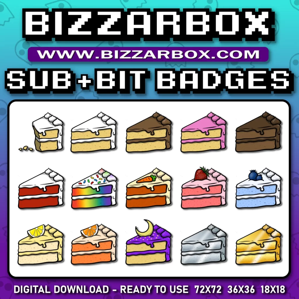 Twitch Sub Badges - Cake Slices