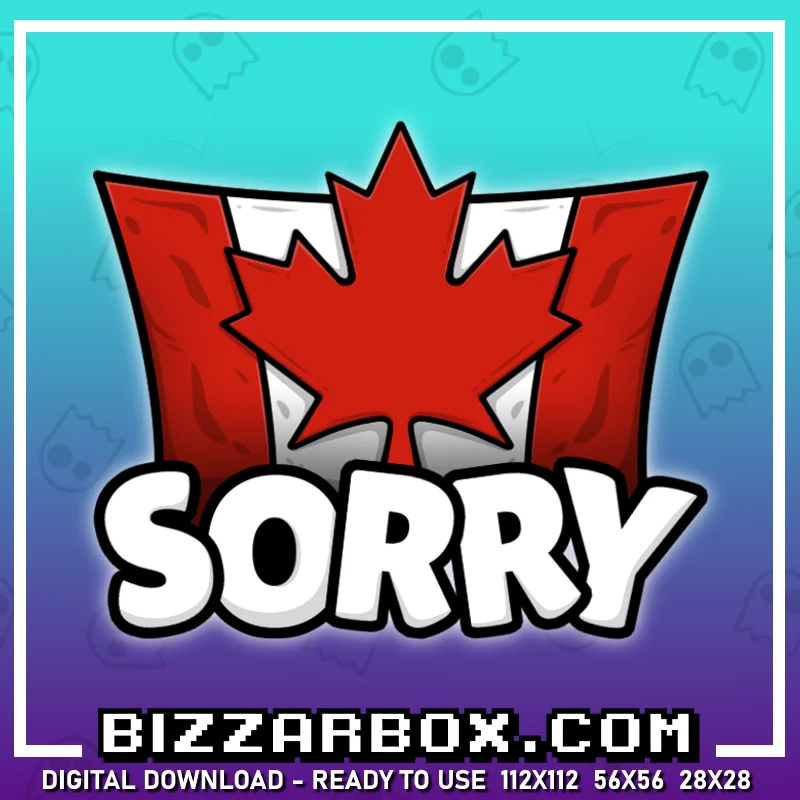 Twitch Streamer Emote - Canada Flag Sorry