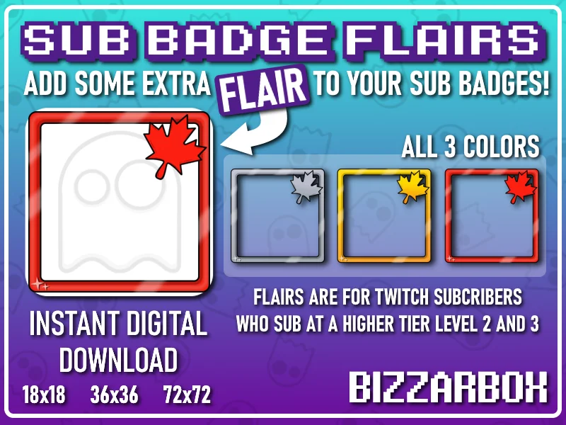 Sub Badge Flairs - Canada Maple Leaf Frames