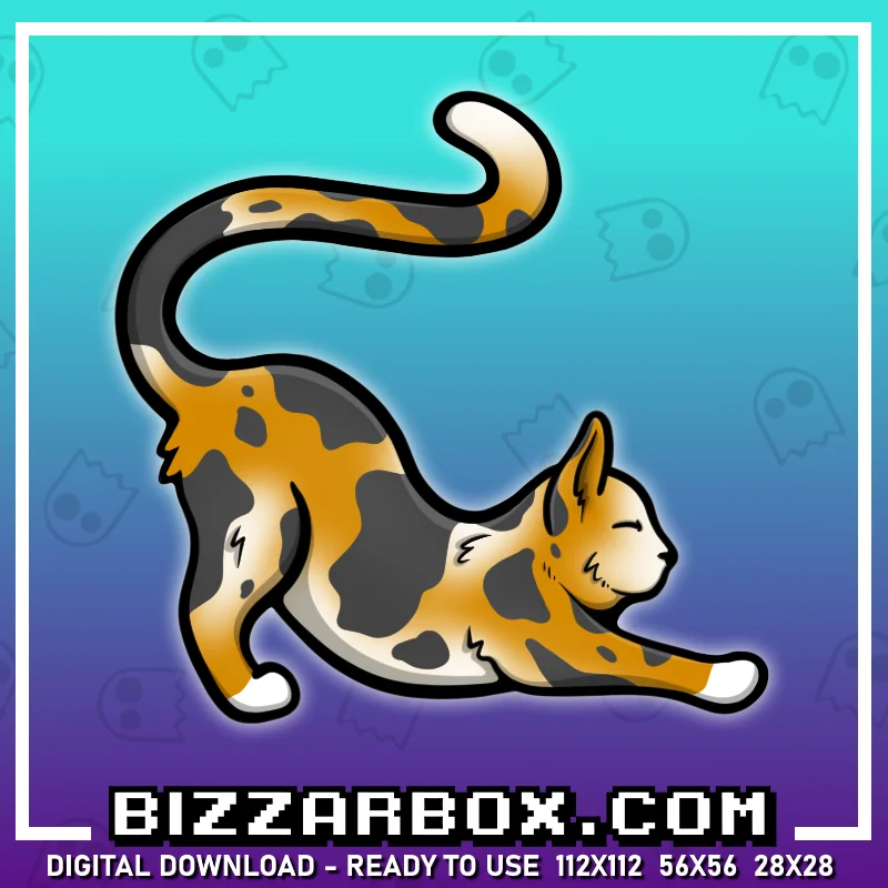 Twitch Channel Point Emote - Stretch Cat Calico