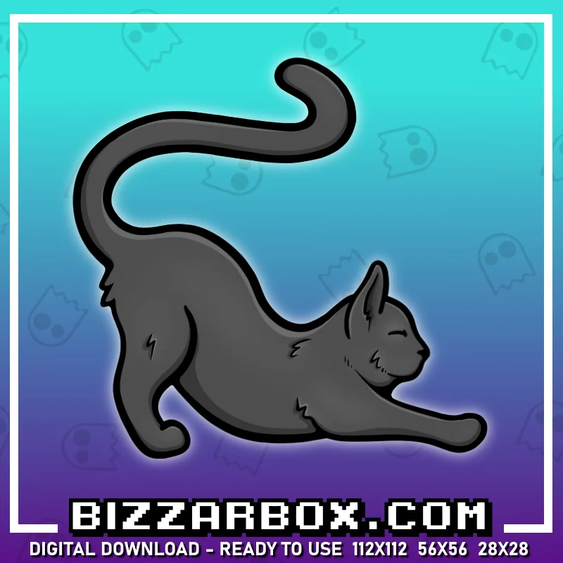 Twitch Channel Point Emote - Stretch Cat Black