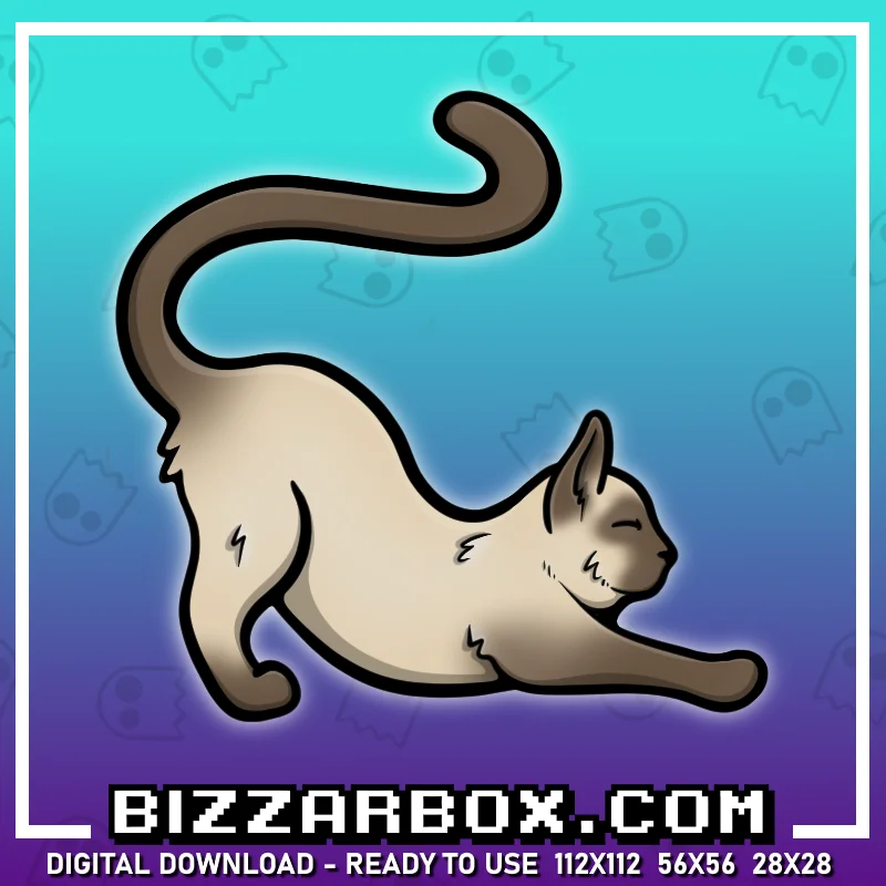 Twitch Channel Point Emote - Stretch Siamese Cat