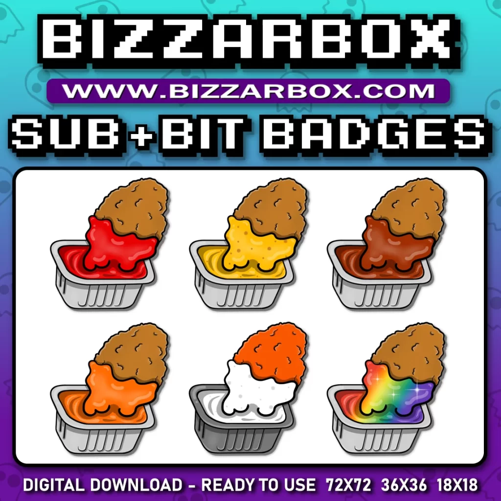 Twitch Sub Badges - Chicken Nuggets Dippers