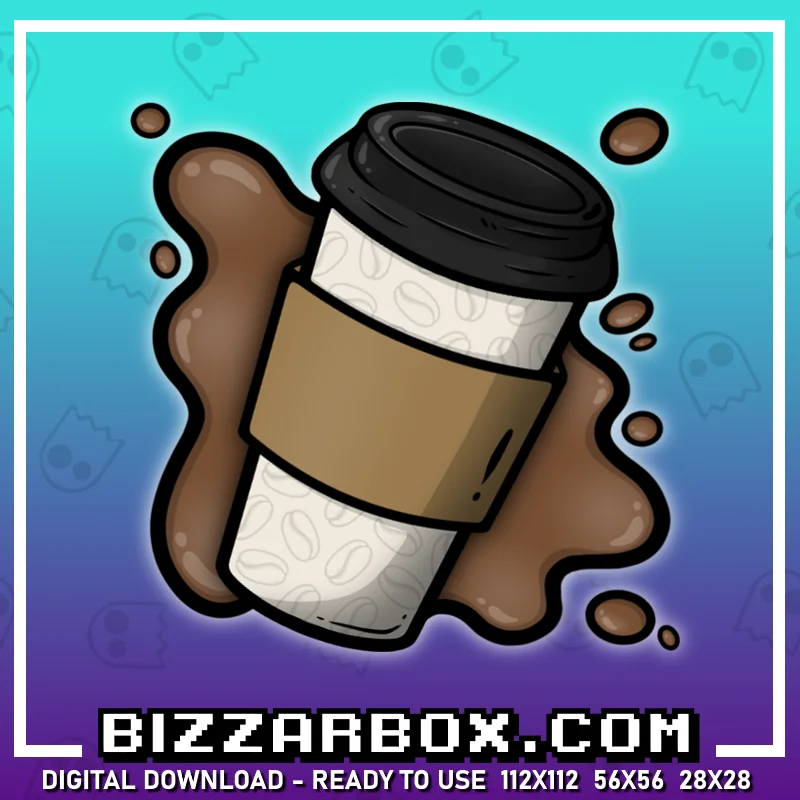 Twitch Channel Point Emote - To Go Hot Coffee Splat