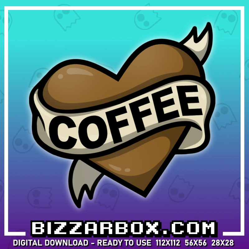 Twitch Streamer Emote - Coffee Brown Heart Love