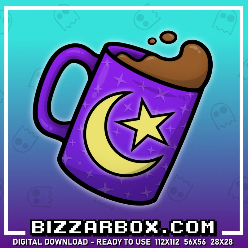 Twitch Channel Point Emote - Purple Star Moon Mug