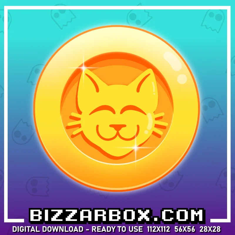 Twitch Channel Point Emote - Cat Coin Icon