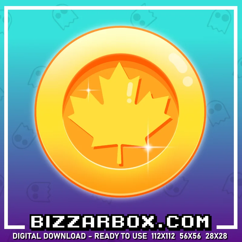 Twitch Channel Point Emote - Maple Leaf Coin Icon