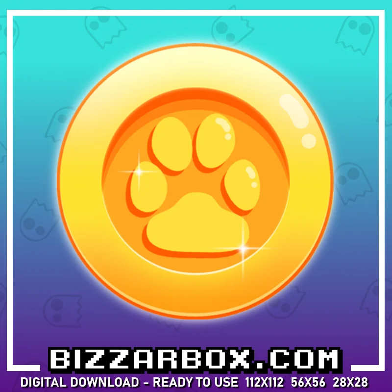 Twitch Channel Point Emote - Paw Coin Icon
