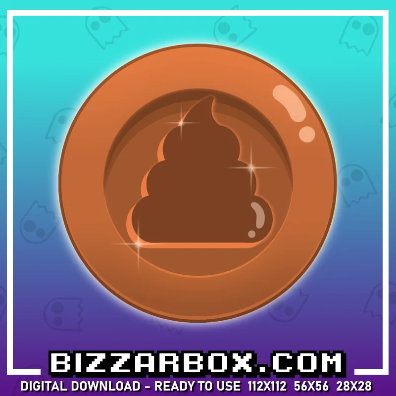 Twitch Channel Point Emote - Poopy Penny Coin Icon