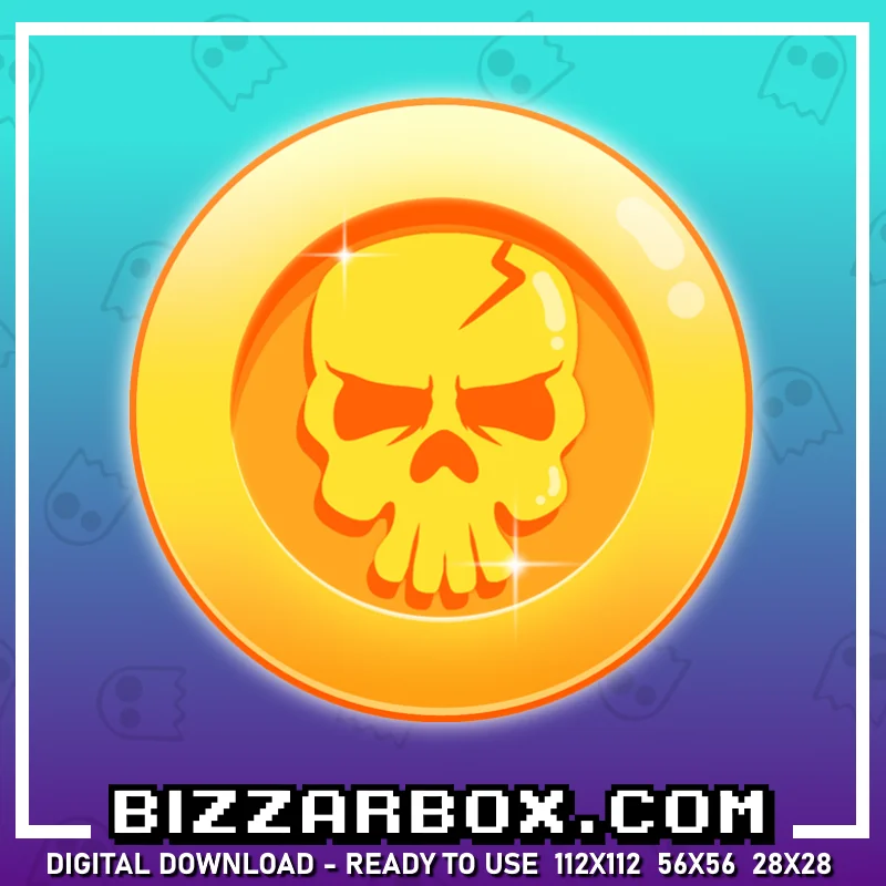 Twitch Channel Point Emote - Skull Coin Icon