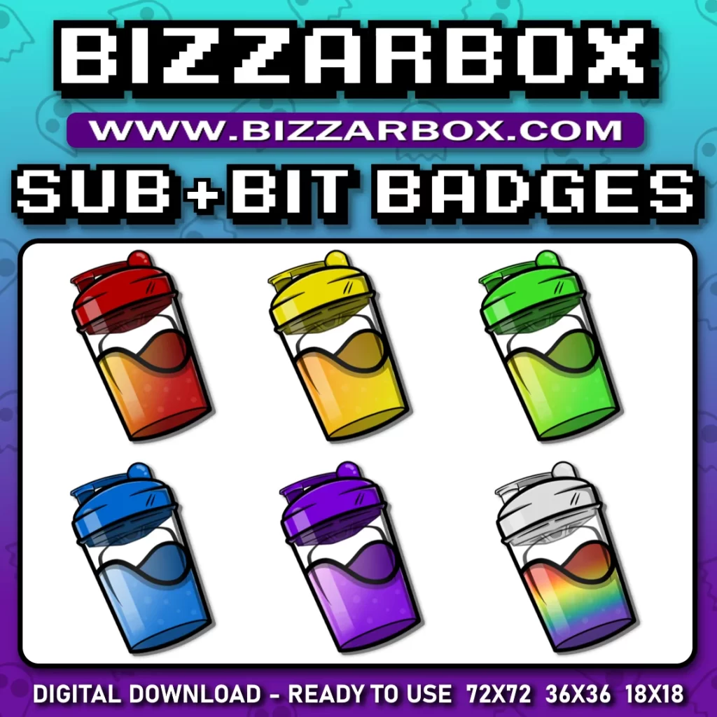 Twitch Sub Badges - Energy Drink Shakers