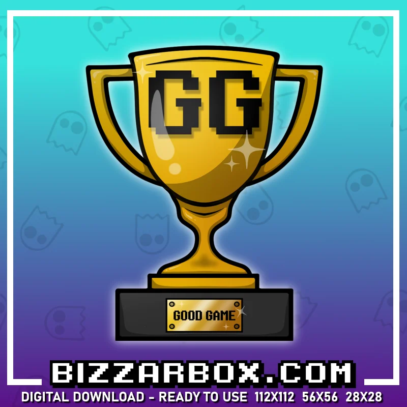Twitch Streamer Emote - GG Gold Trophy