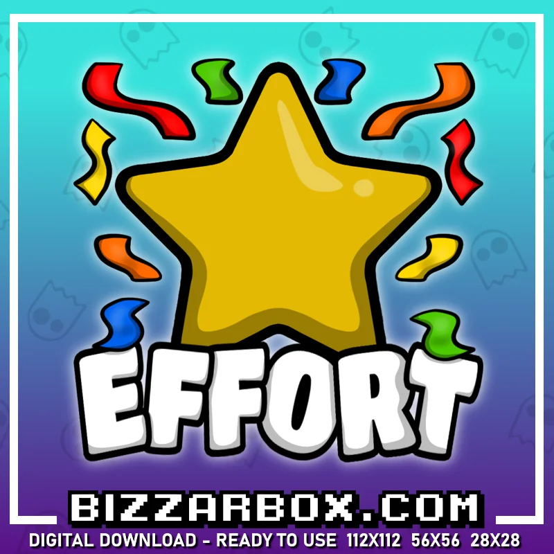 Twitch Streamer Emote - Gold Star For Effort