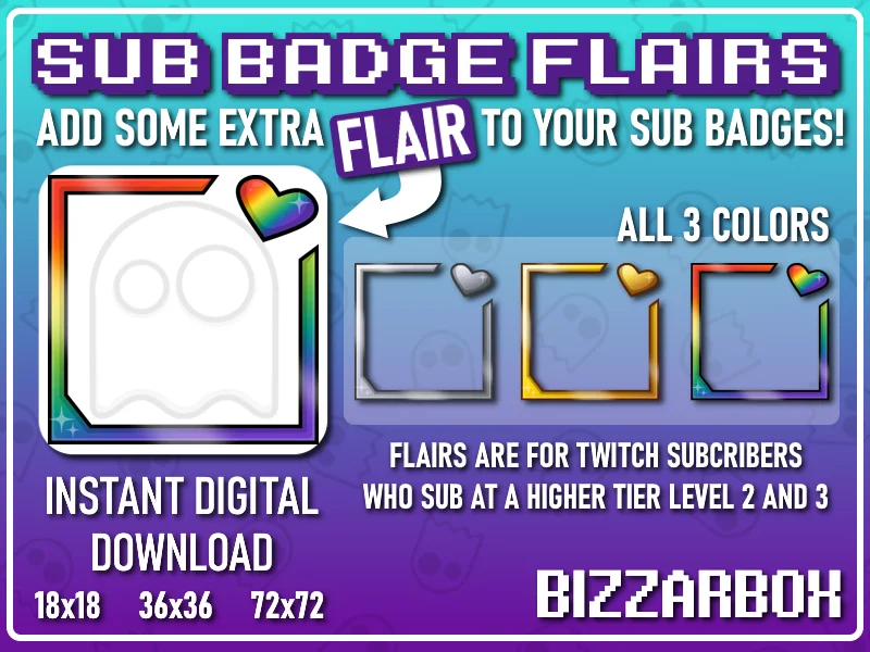 Sub Badge Flairs - Heart Frames