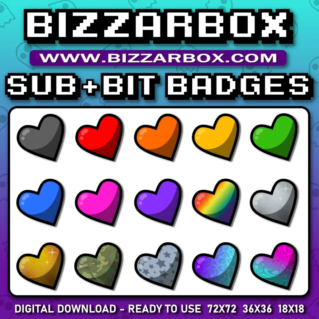 Twitch Sub Badges - Hearts