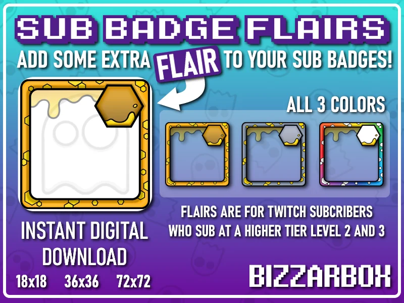 Sub Badge Flairs - Honey Frames