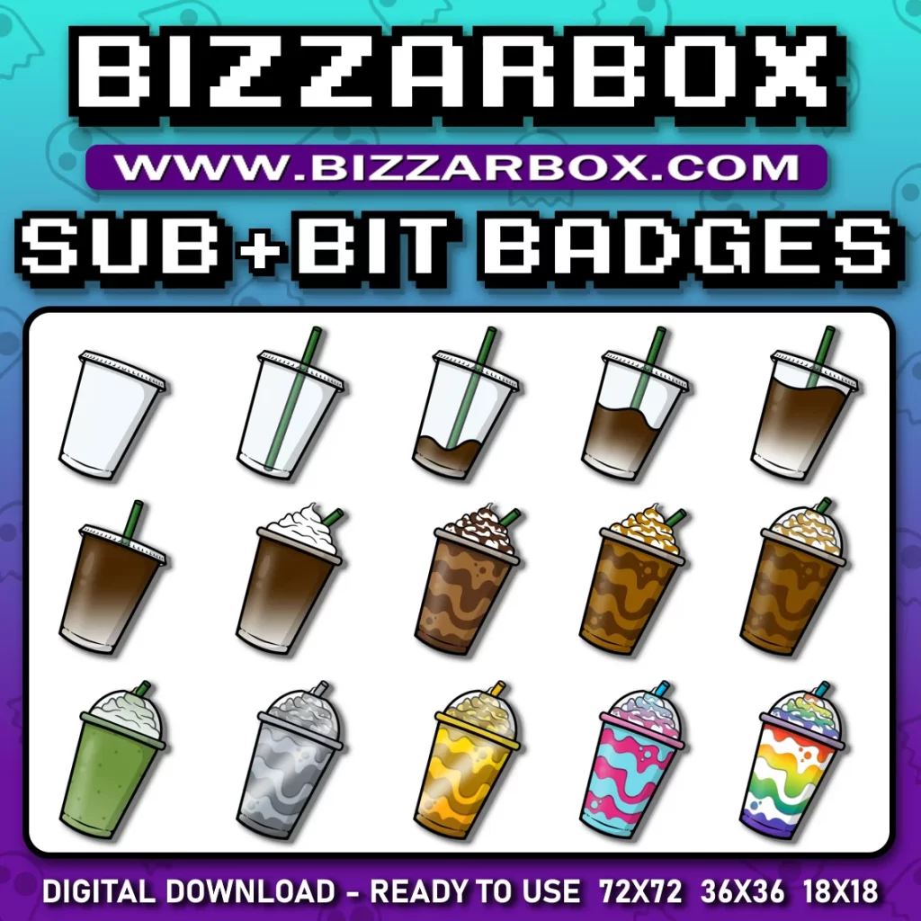 Twitch Sub Badges - Iced Coffee