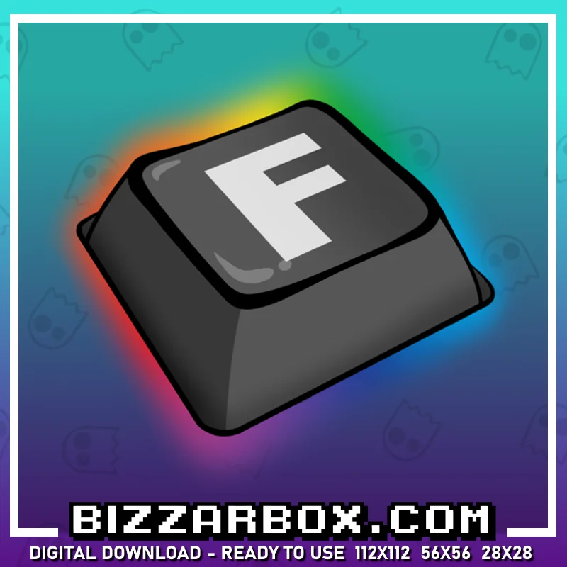 Twitch Streamer Emote - Keyboard Key F