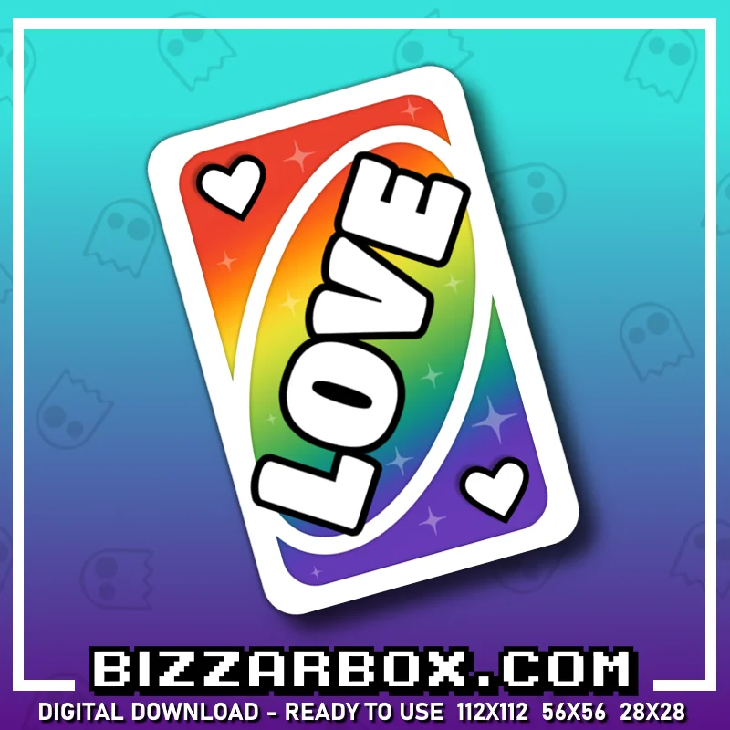 Twitch Streamer Emote - Love Card Rainbow