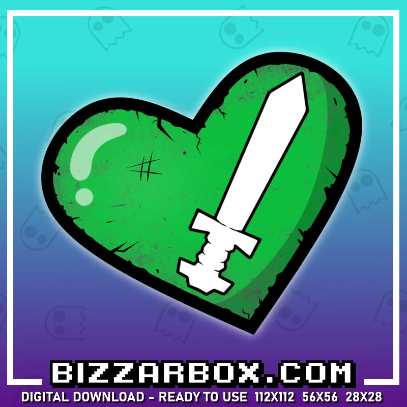 Twitch Streamer Emote - Mod Heart Sword