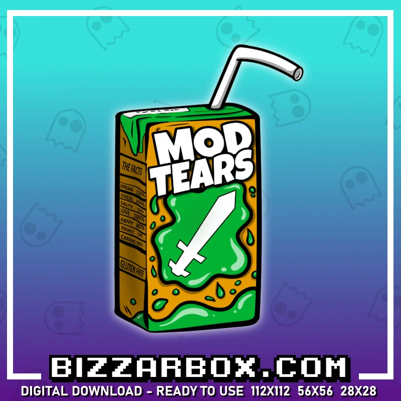 Twitch Channel Point Emote - Mod Tears Hydrate Juice Box