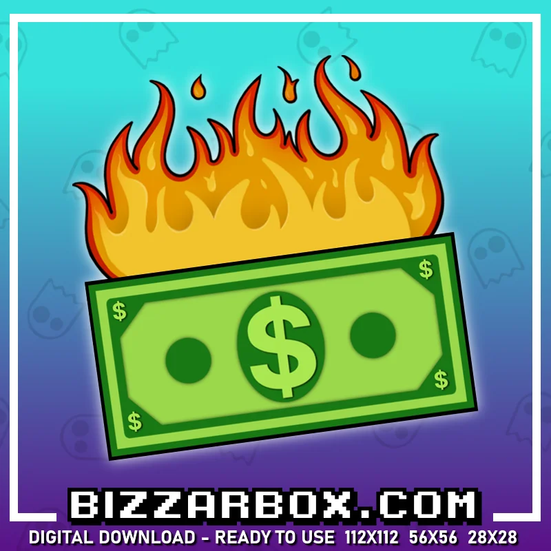 Twitch Streamer Emote - Money on Fire