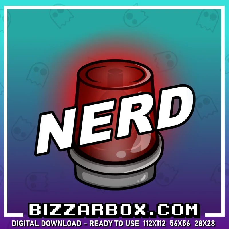 Twitch Streamer Emote - Nerd Alert Light