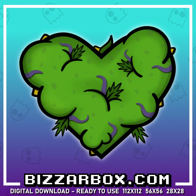 Twitch Streamer Emote - 420 Nug Heart