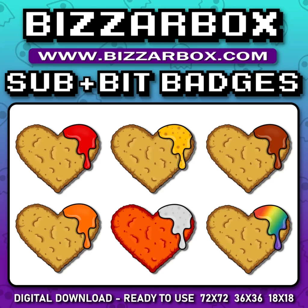Twitch Sub Badges - Chicken Nugget Hearts