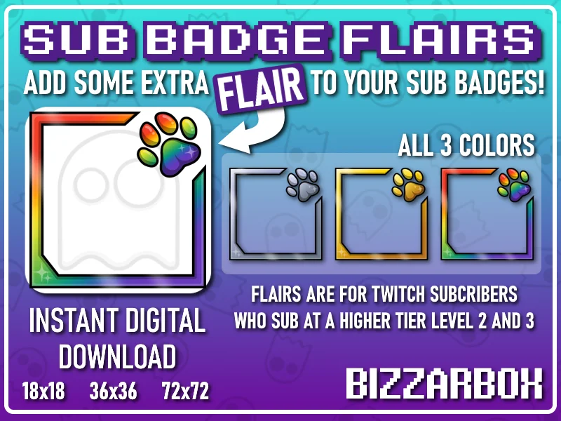 Sub Badge Flairs - Paw Frames