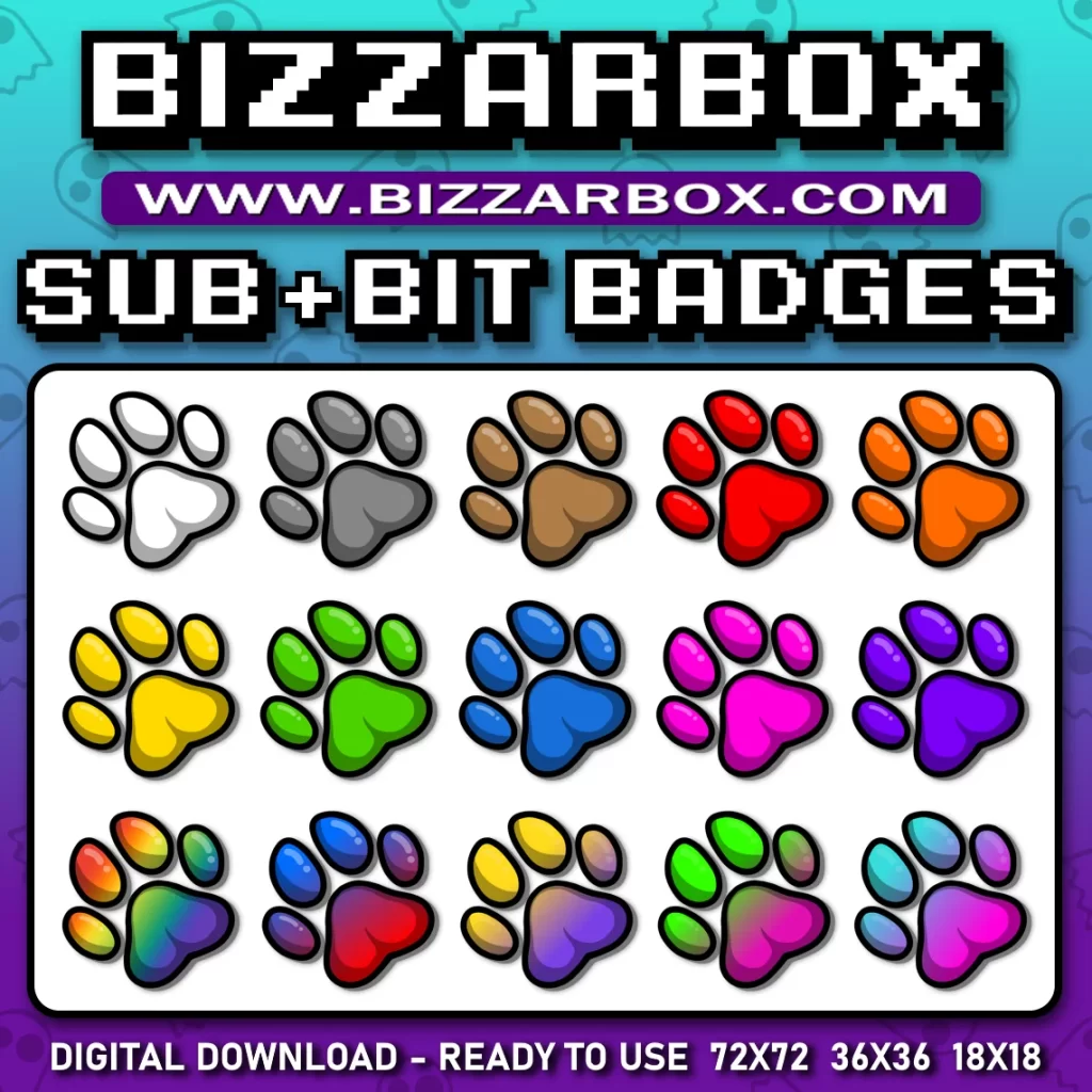Twitch Sub Badges - Paws