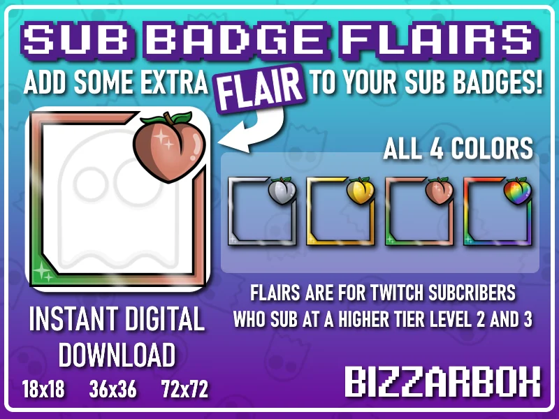 Sub Badge Flairs - Peach Frames