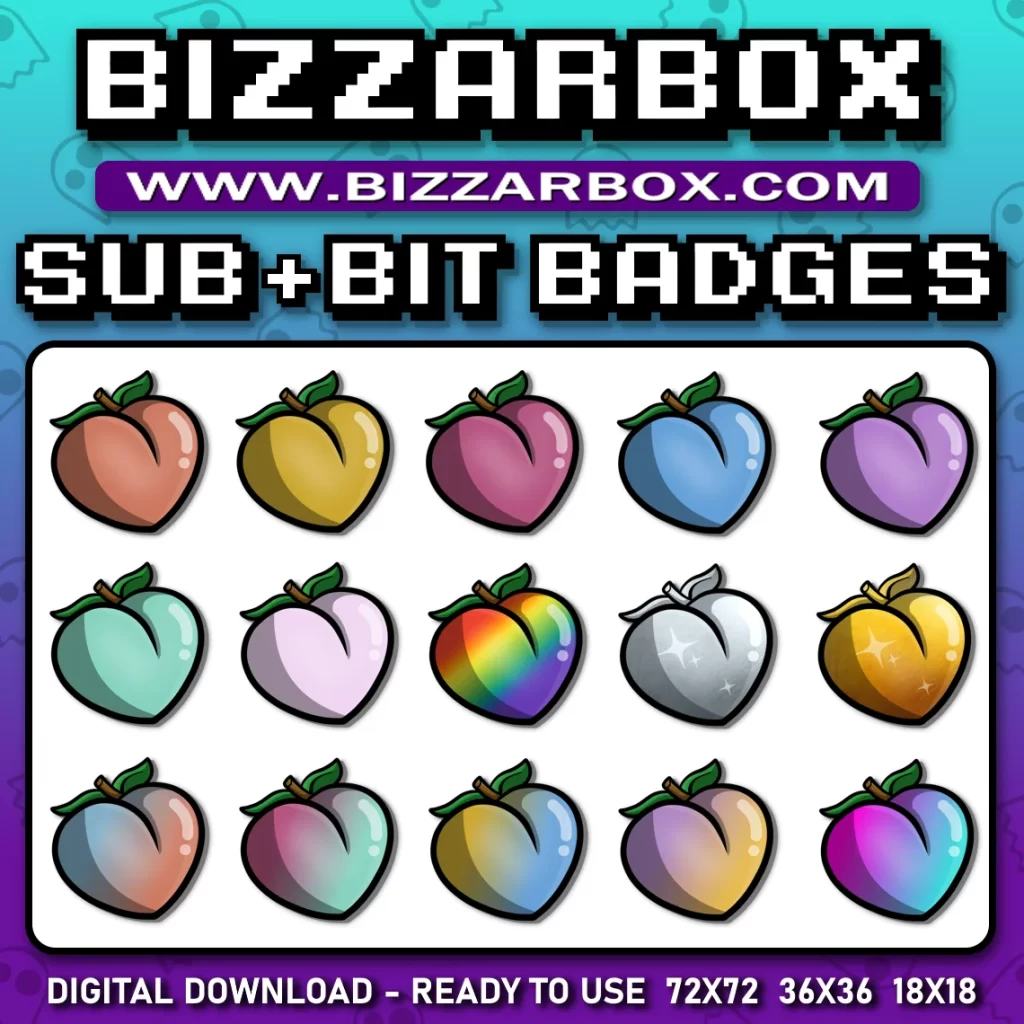 Twitch Sub Badges - Peaches