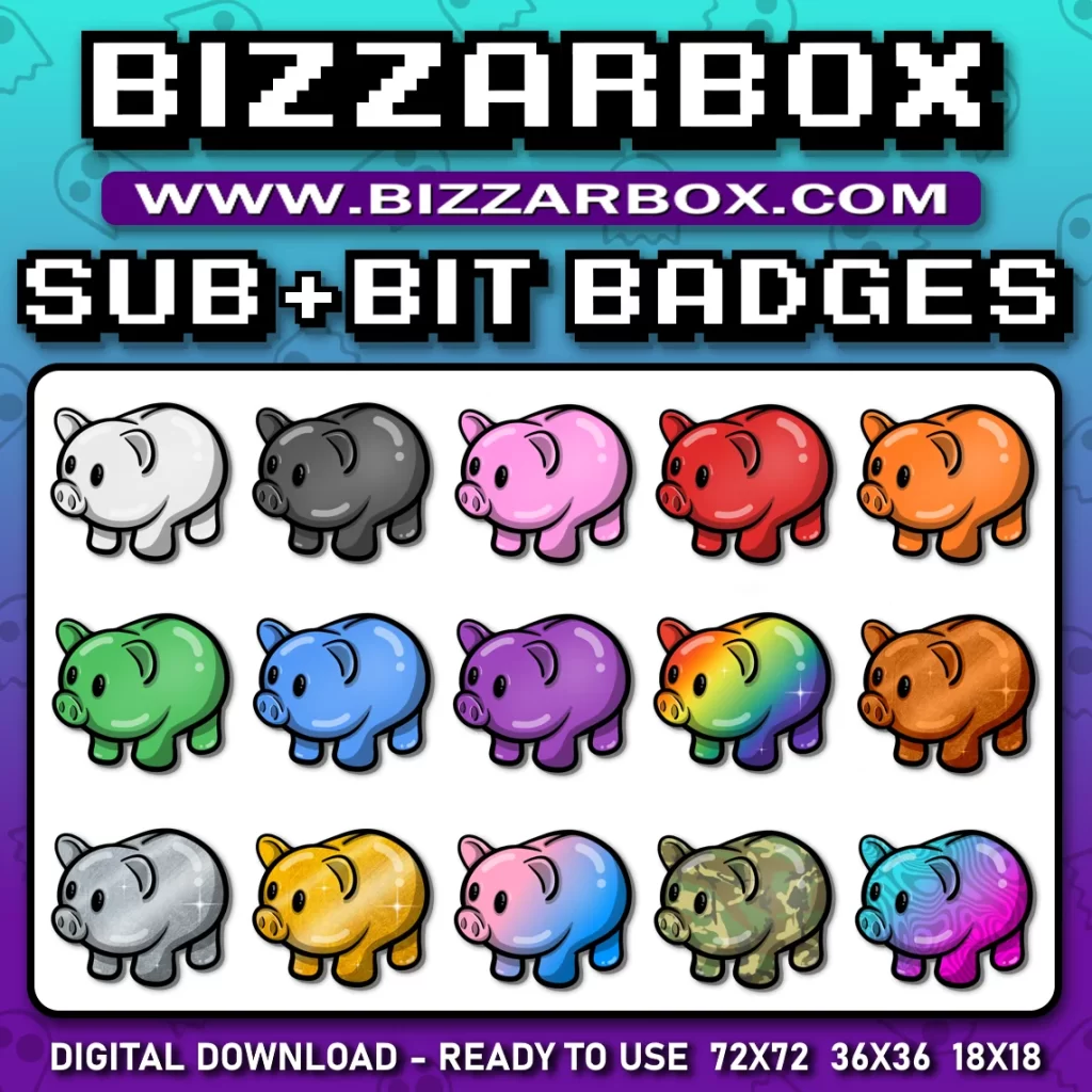 Twitch Sub Badges - Piggy Banks