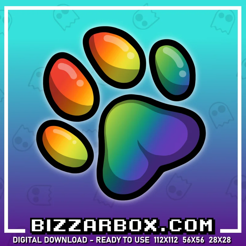 Twitch Streamer Emote - Rainbow Paw