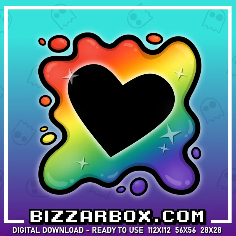 Twitch Streamer Emote - Heart Rainbow Splat