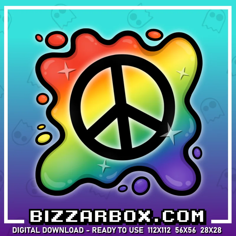 Twitch Streamer Emote - Peace Sign Rainbow
