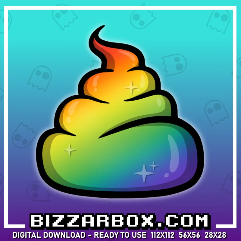 Twitch Streamer Emote - Rainbow Poop