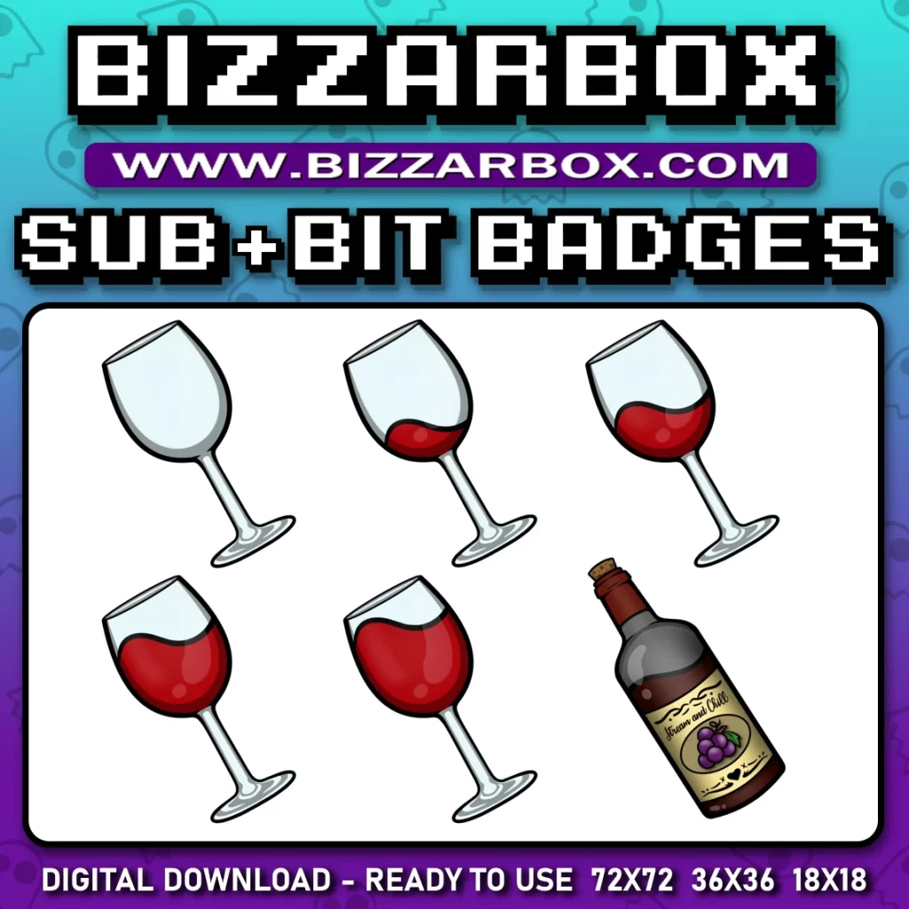Twitch Sub Badges - Red Wine