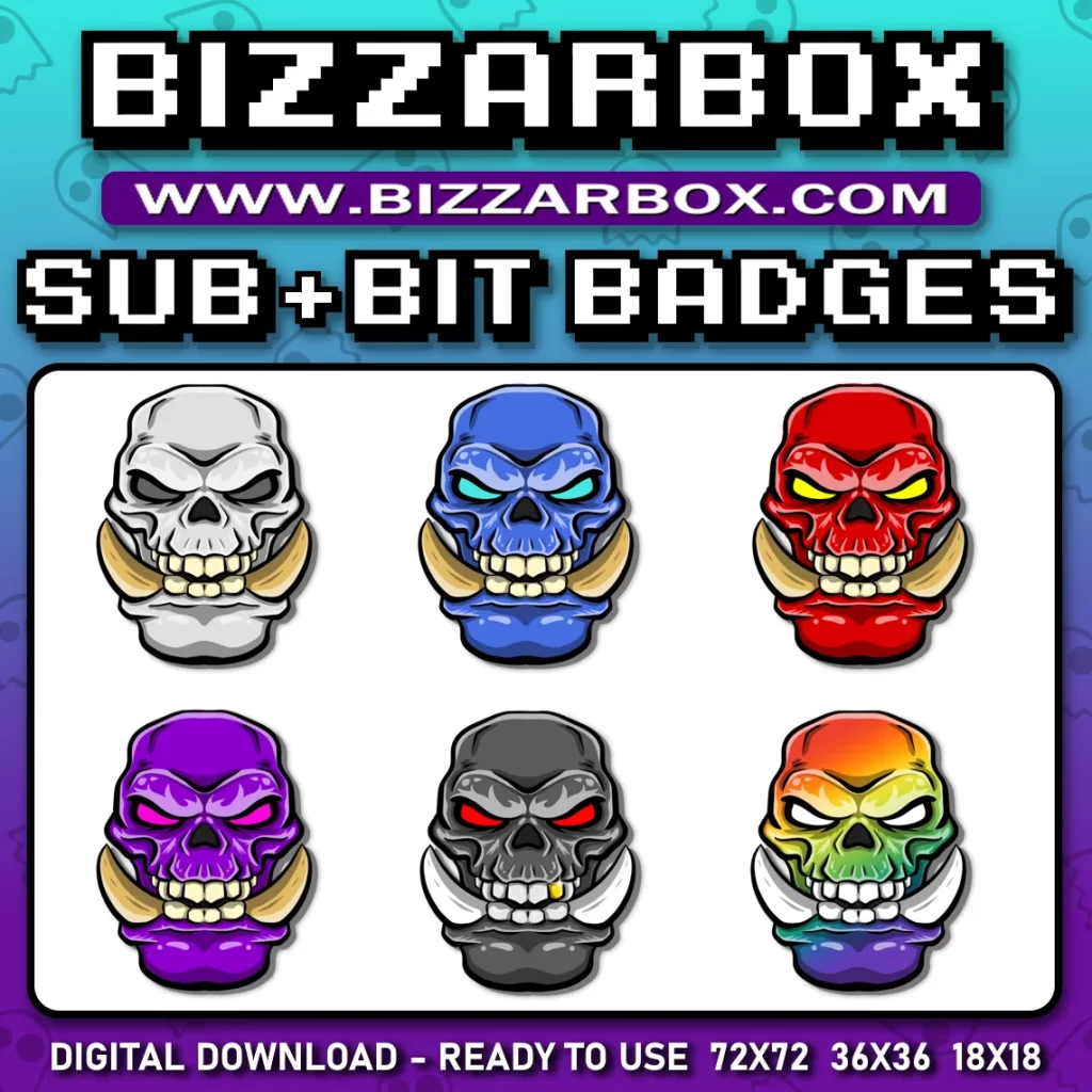 Twitch Sub Badges - Orc Skulls