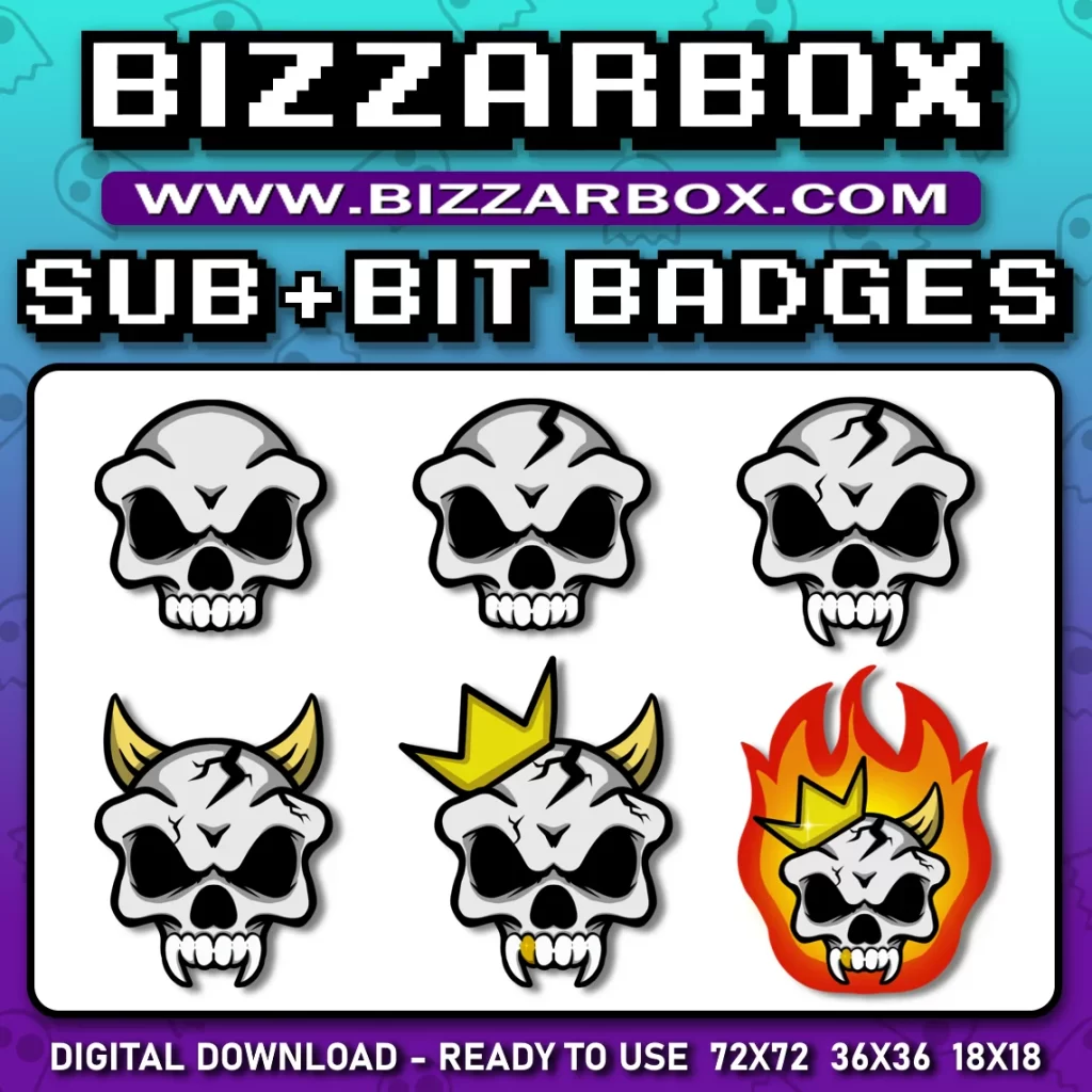 Twitch Sub Badges - Skulls
