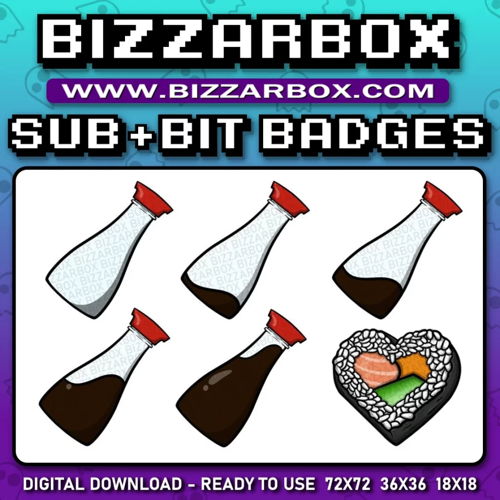 Twitch Sub Badges - Soy Sauce Sushi