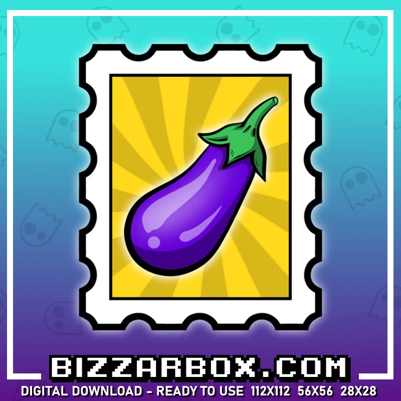 Twitch Streamer Emote - Eggplant Stamp